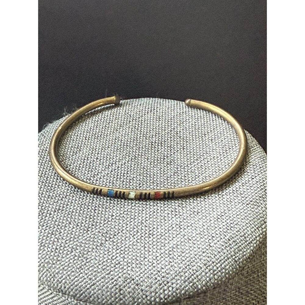Berber Tuareg Geometric Copper Bangle Bracelet Tribal Festival Boho Artisan